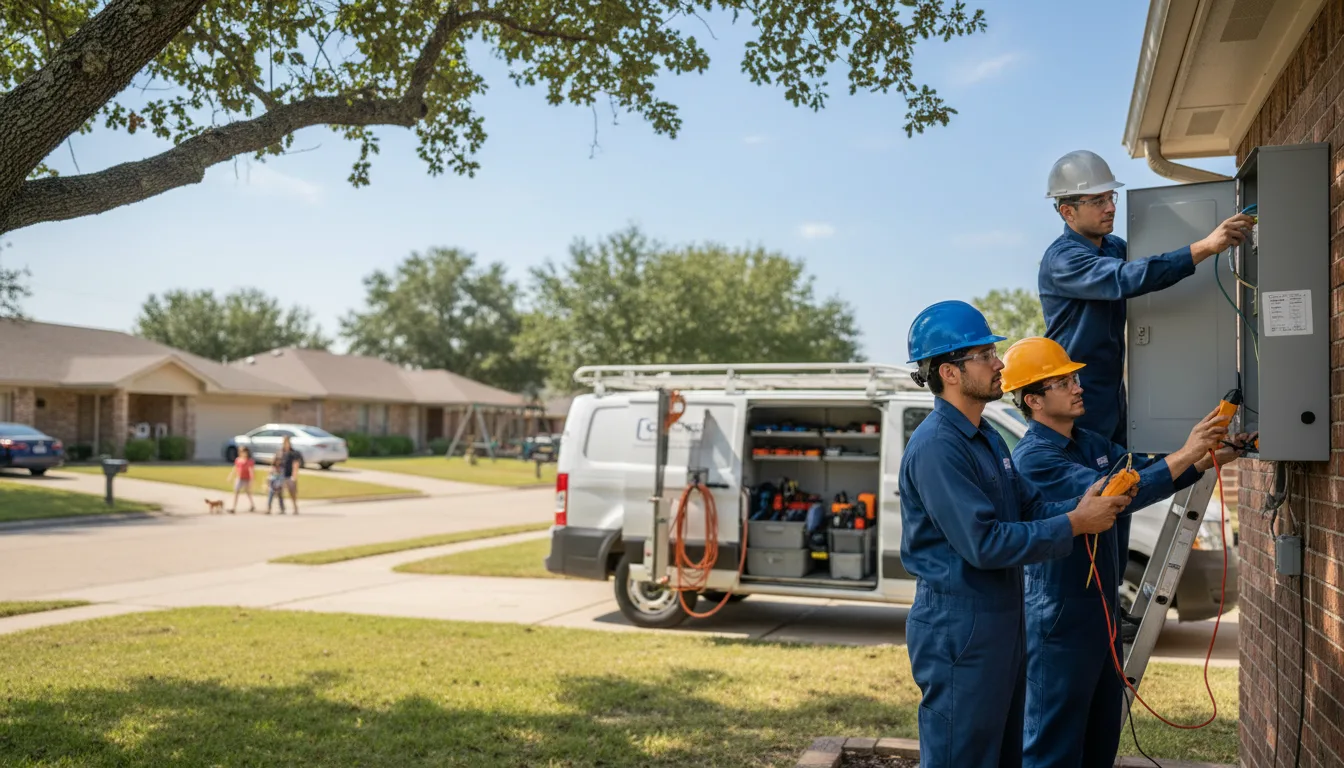 Certified electrician providing emergency electrical services in New Deal, TX